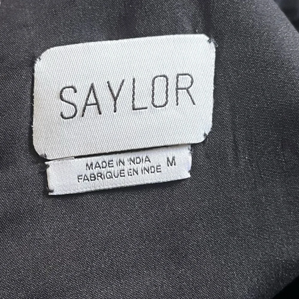 Saylor Fritz Floral Print Long Sleeve Babydoll Dress Sz‎ M Black Multi Floral - Picture 10 of 11
